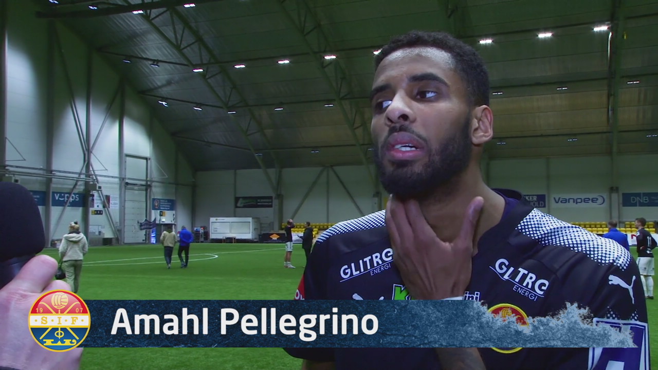 Amahl Pellegrino etter sin første SIF-kamp.